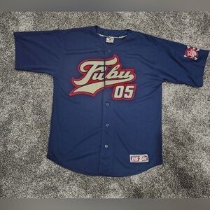 FUBU jersey, blue vintage hip hop t-shirt, 90s hip-hop clothing, 1990s size L